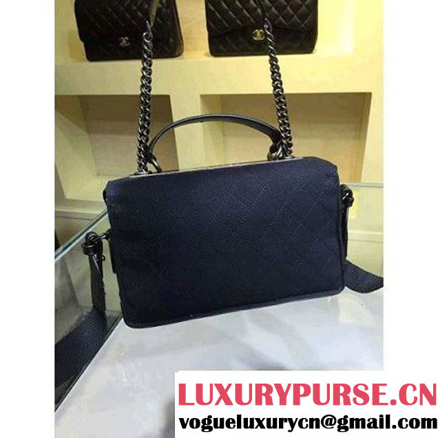 Chanel Fabric Flap Bag with Shoulder Strap in Black A92935 Paris-Salzburg 2014/15 (2a143-071601 )