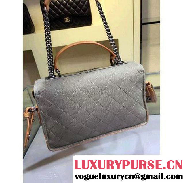 Chanel Fabric Flap Bag with Shoulder Strap in Grey A92935 Paris-Salzburg 2014/15 (2a143-071602 )