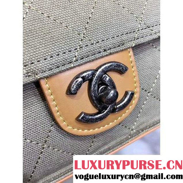 Chanel Fabric Flap Bag with Shoulder Strap in Grey A92935 Paris-Salzburg 2014/15 (2a143-071602 )