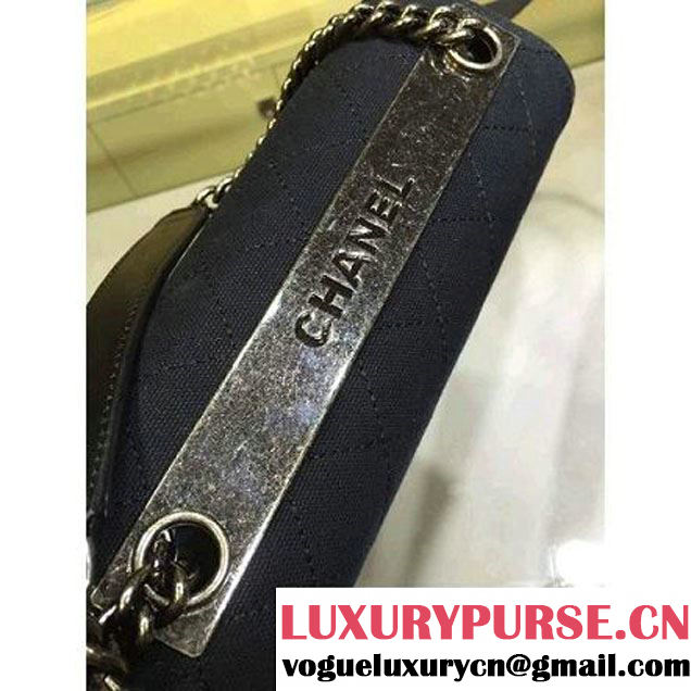 Chanel Small Fabric Flap Bag with Shoulder Strap in Black A92934 Paris-Salzburg 2014/15 (2a143-071603 )