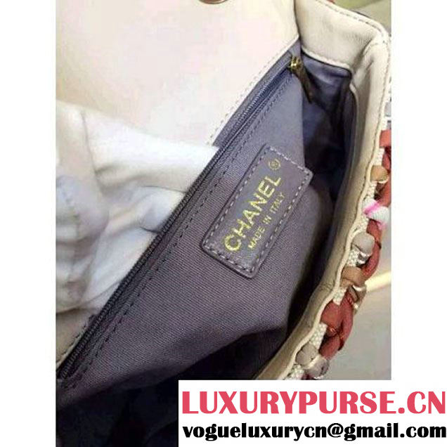 Chanel twisted Fabric Flap Bag with Pompoms A94170 2015 (2a143-071606 )