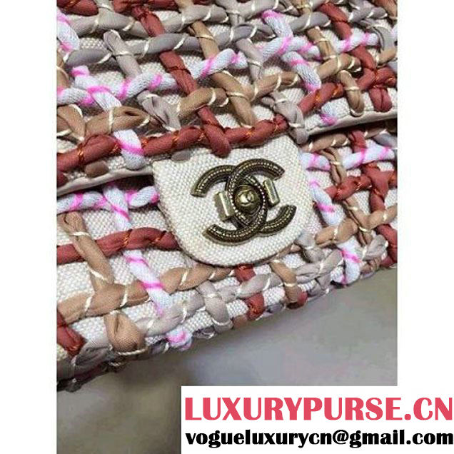 Chanel twisted Fabric Flap Bag with Pompoms A94170 2015 (2a143-071606 )