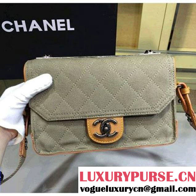 Chanel Small Fabric Flap Bag with Shoulder Strap in Grey A92934 Paris-Salzburg 2014/15 (2a143-071631 )