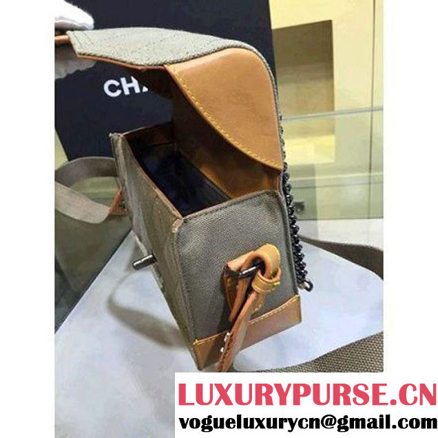 Chanel Small Fabric Flap Bag with Shoulder Strap in Grey A92934 Paris-Salzburg 2014/15 (2a143-071631 )