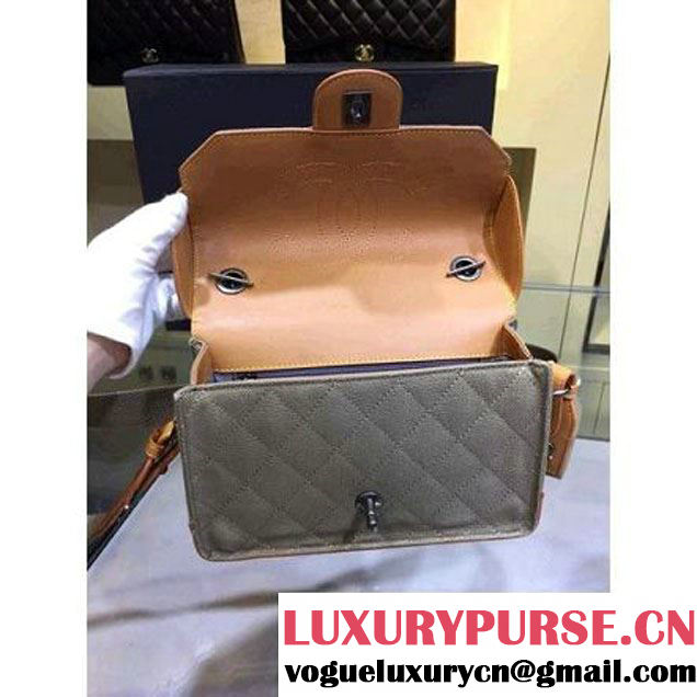 Chanel Small Fabric Flap Bag with Shoulder Strap in Grey A92934 Paris-Salzburg 2014/15 (2a143-071631 )