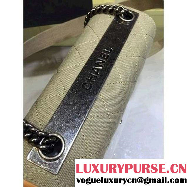 Chanel Small Fabric Flap Bag with Shoulder Strap in Grey A92934 Paris-Salzburg 2014/15 (2a143-071631 )