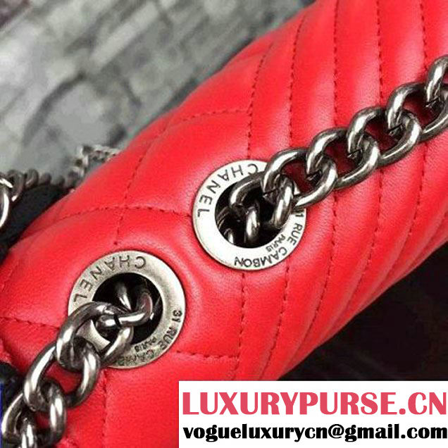 Chanel A92796 Red Lambskin Flap Bag  SS2015 (2A058-072801 )