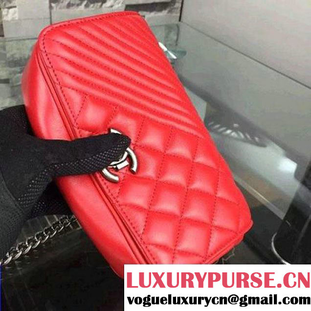 Chanel A92796 Red Lambskin Flap Bag  SS2015 (2A058-072801 )