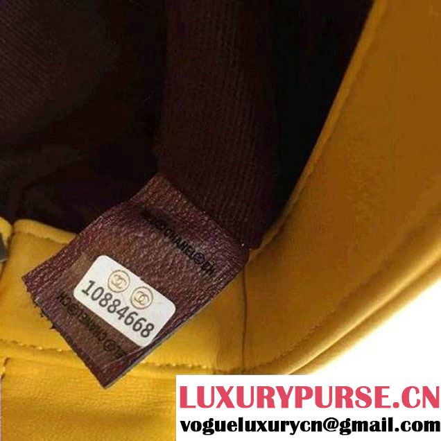 Chanel A92796  Yellow Lambskin Flap Bag  SS2015 (2A058-072802 )