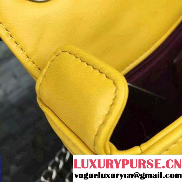 Chanel A92796  Yellow Lambskin Flap Bag  SS2015 (2A058-072802 )