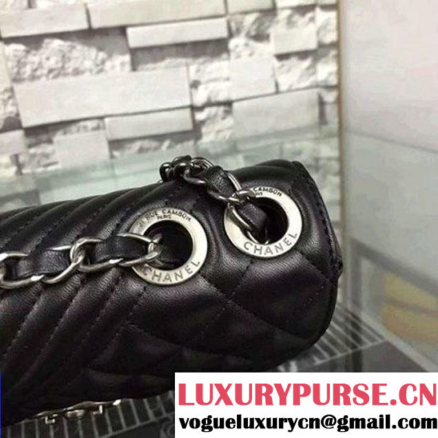 Chanel A92796 Black Lambskin Flap Bag  SS2015 (2A058-072803 )