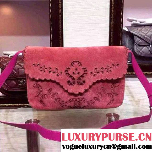 Chanel A96503 Embroidered Velvet Calfskin Messenger Bag Rosy SS2015 (HDD-080101 )