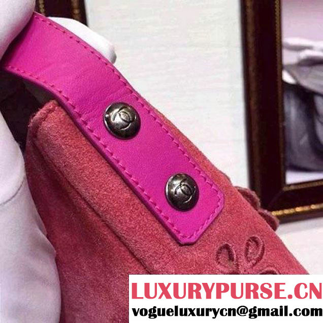 Chanel A96503 Embroidered Velvet Calfskin Messenger Bag Rosy SS2015 (HDD-080101 )