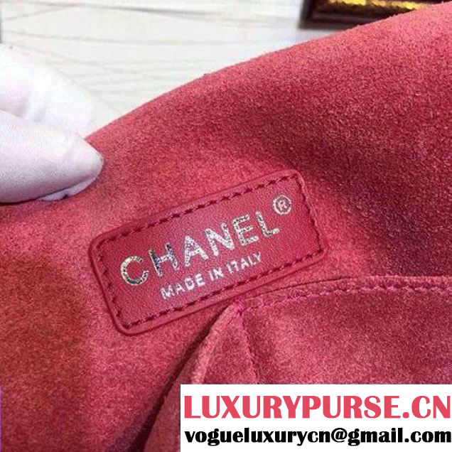 Chanel A96503 Embroidered Velvet Calfskin Messenger Bag Rosy SS2015 (HDD-080101 )
