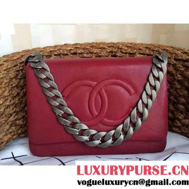 Chanel Flap Bag With A CC signature In Red (1a086-081401 )