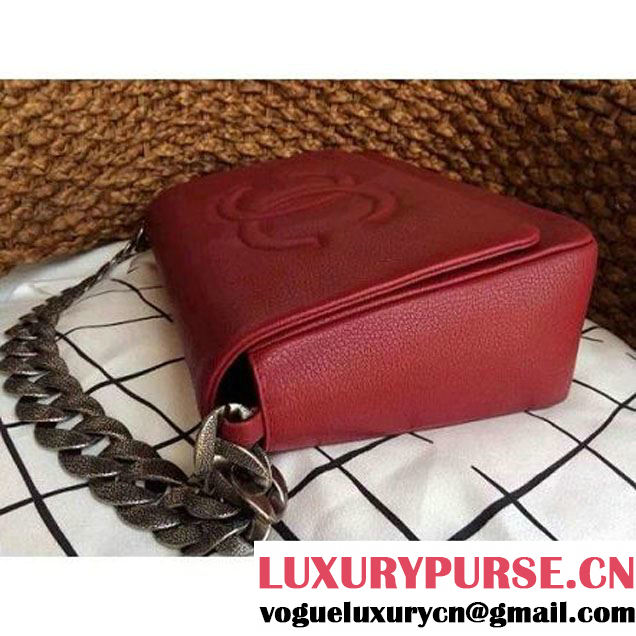 Chanel Flap Bag With A CC signature In Red (1a086-081401 )