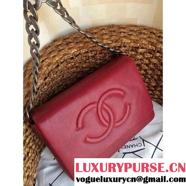 Chanel Flap Bag With A CC signature In Red (1a086-081401 )