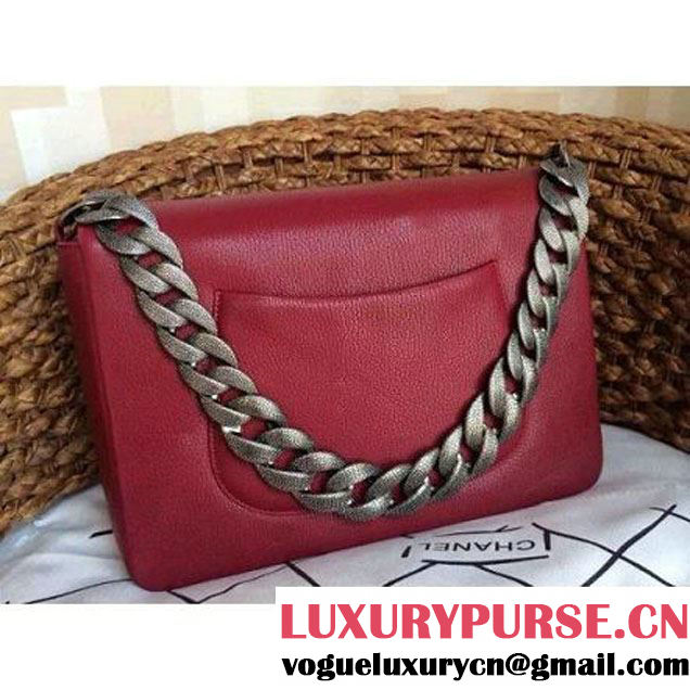 Chanel Flap Bag With A CC signature In Red (1a086-081401 )