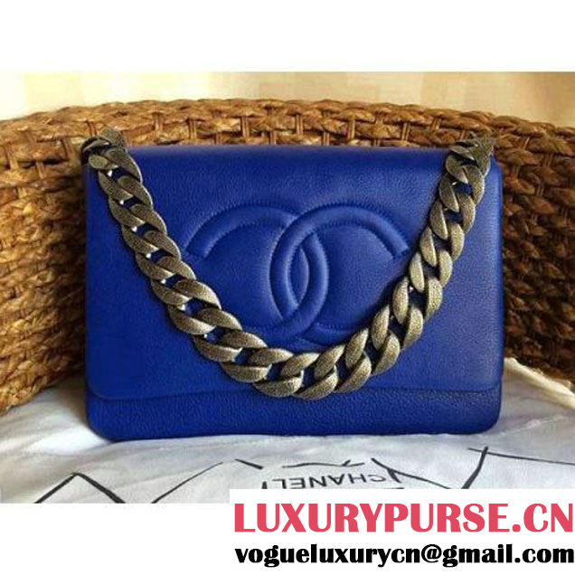 Chanel Flap Bag With A CC signature In Royal Blue (1a086-081403 )