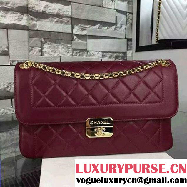 Chanel Original Lambskin Flap Bag With Chain Burgundy (2A058-081509 )