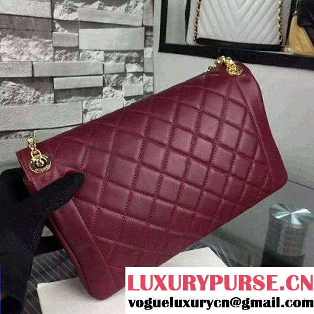 Chanel Original Lambskin Flap Bag With Chain Burgundy (2A058-081509 )