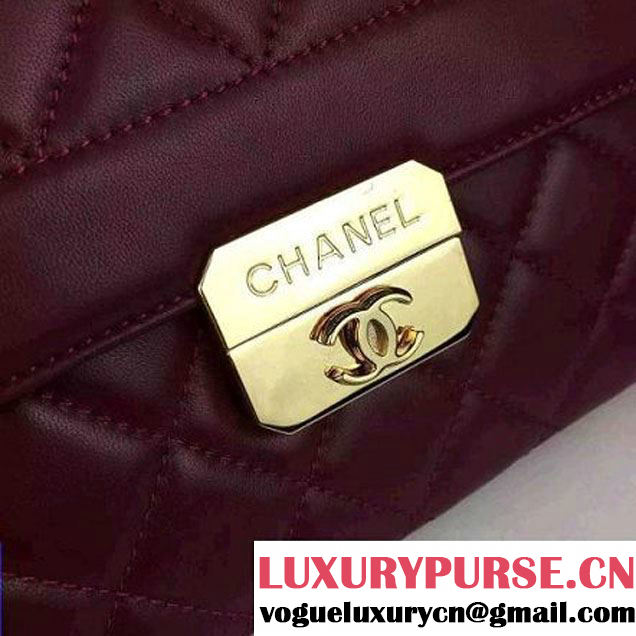 Chanel Original Lambskin Flap Bag With Chain Burgundy (2A058-081509 )
