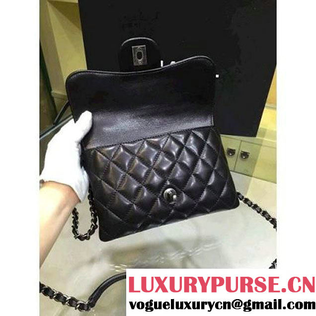 Chanel Black Lambskin Small Long Clutch Flap Bag Fall 2015  (2A143-082114 )