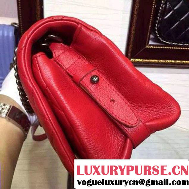 Chanel Goatskin Leather Flap Bag A93017 Red 2015 (2a136-090244 )