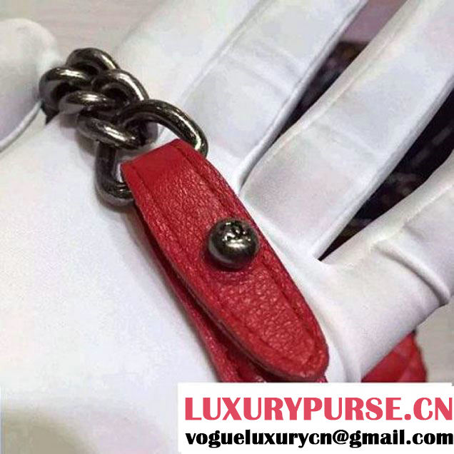 Chanel Goatskin Leather Flap Bag A93017 Red 2015 (2a136-090244 )