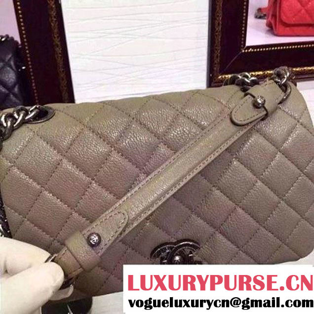 Chanel Goatskin Leather Flap Bag A93017 Grey 2015 (2a136-090245 )