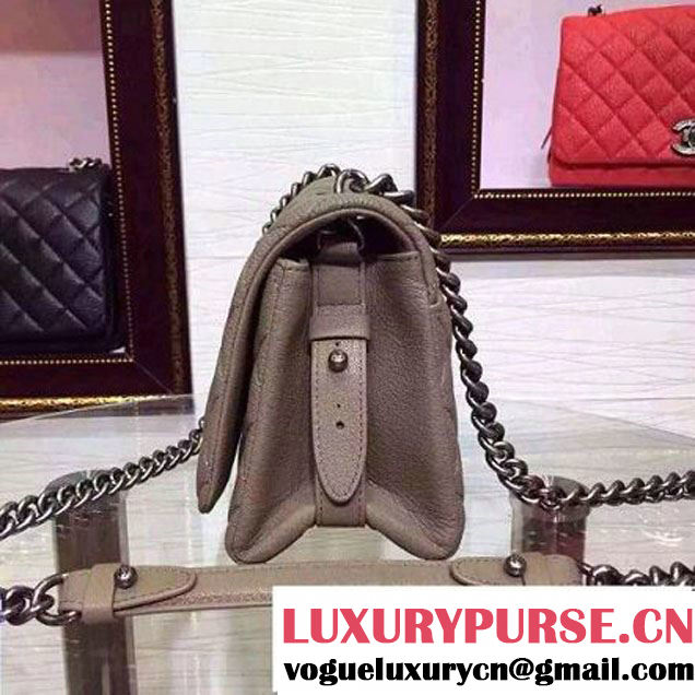 Chanel Goatskin Leather Flap Bag A93017 Grey 2015 (2a136-090245 )