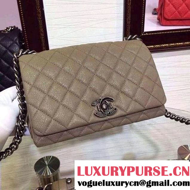 Chanel Goatskin Leather Flap Bag A93017 Grey 2015 (2a136-090245 )