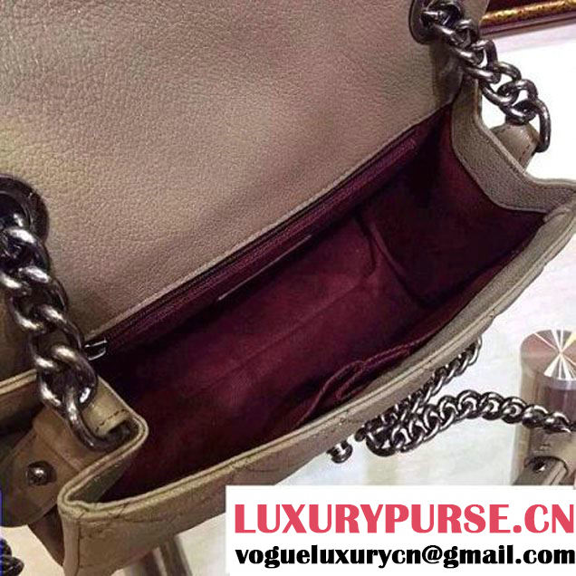 Chanel Goatskin Leather Flap Bag A93017 Grey 2015 (2a136-090245 )