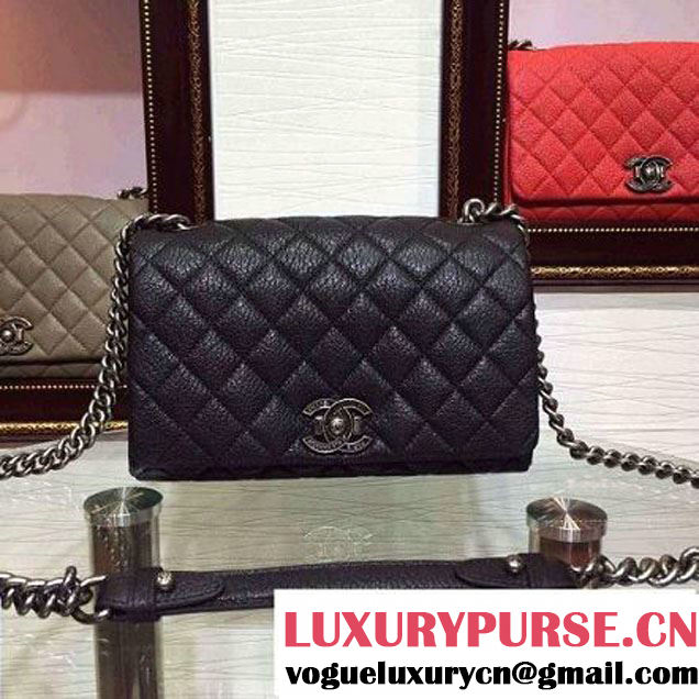 Chanel Goatskin Leather Flap Bag A93017 Black 2015 (2a136-090246 )