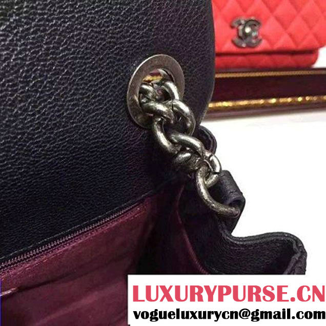 Chanel Goatskin Leather Flap Bag A93017 Black 2015 (2a136-090246 )