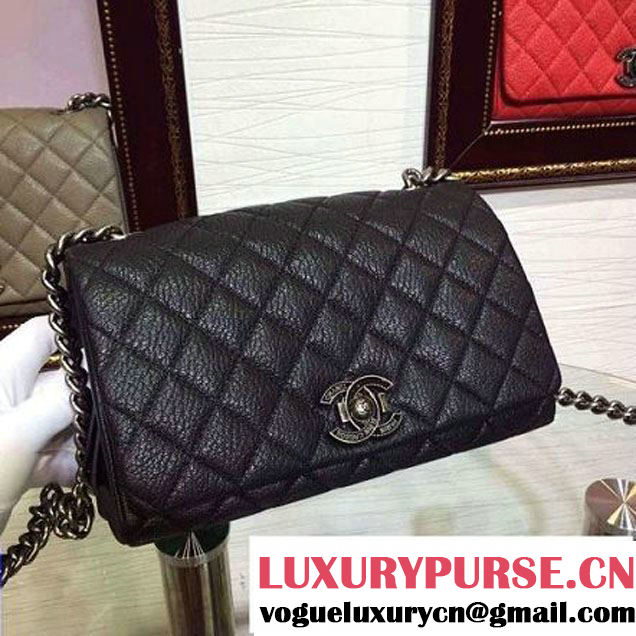 Chanel Goatskin Leather Flap Bag A93017 Black 2015 (2a136-090246 )