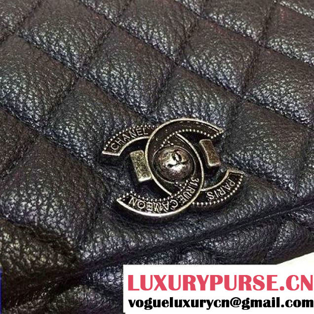 Chanel Goatskin Leather Flap Bag A93017 Black 2015 (2a136-090246 )