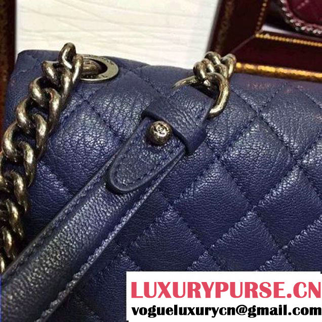 Chanel Goatskin Leather Flap Bag A93017 Blue 2015 (2a136-090247 )