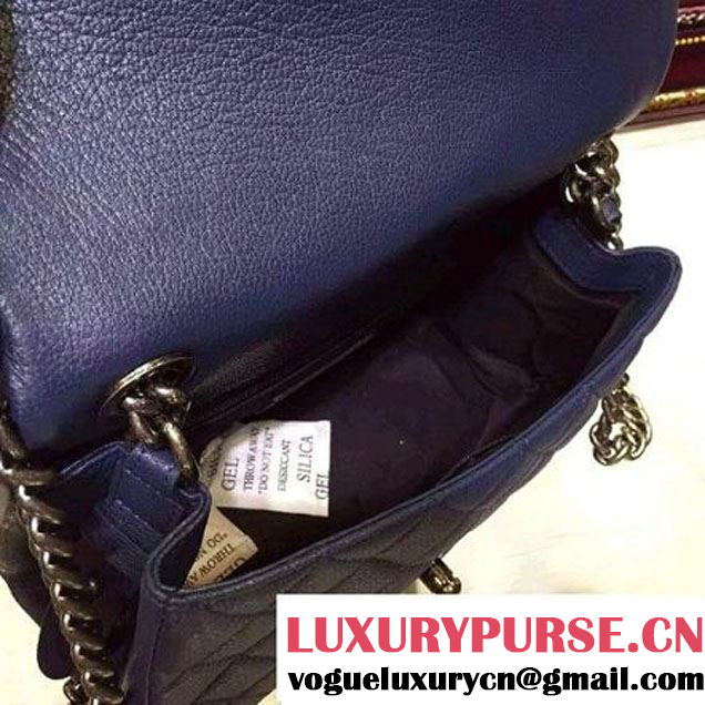 Chanel Goatskin Leather Flap Bag A93017 Blue 2015 (2a136-090247 )