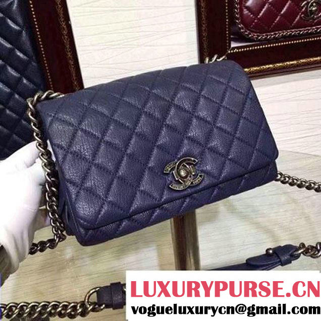 Chanel Goatskin Leather Flap Bag A93017 Blue 2015 (2a136-090247 )