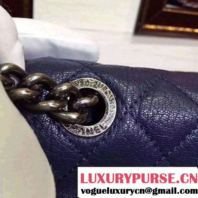 Chanel Goatskin Leather Flap Bag A93017 Blue 2015 (2a136-090247 )