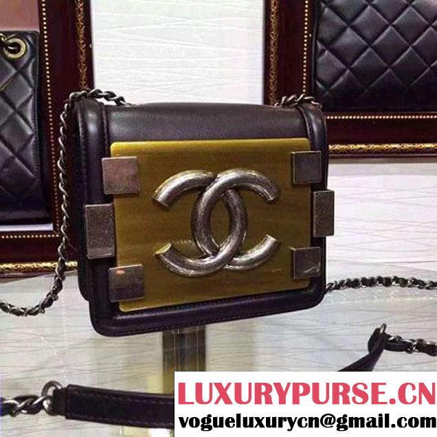 Chanel Mini Lambskin Flap Bag Embellished CC Lego Front 2015 (2A136-090323 )