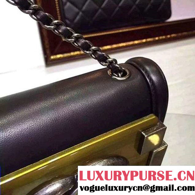 Chanel Mini Lambskin Flap Bag Embellished CC Lego Front 2015 (2A136-090323 )