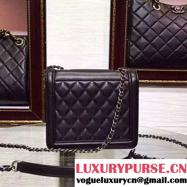 Chanel Mini Lambskin Flap Bag Embellished CC Lego Front 2015 (2A136-090323 )