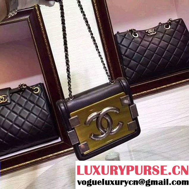 Chanel Mini Lambskin Flap Bag Embellished CC Lego Front 2015 (2A136-090323 )