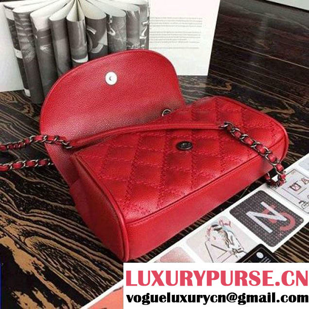 Chanel Red Caviar Calfskin Limited Edition Flap Bag 2015 (2A136-090324 )