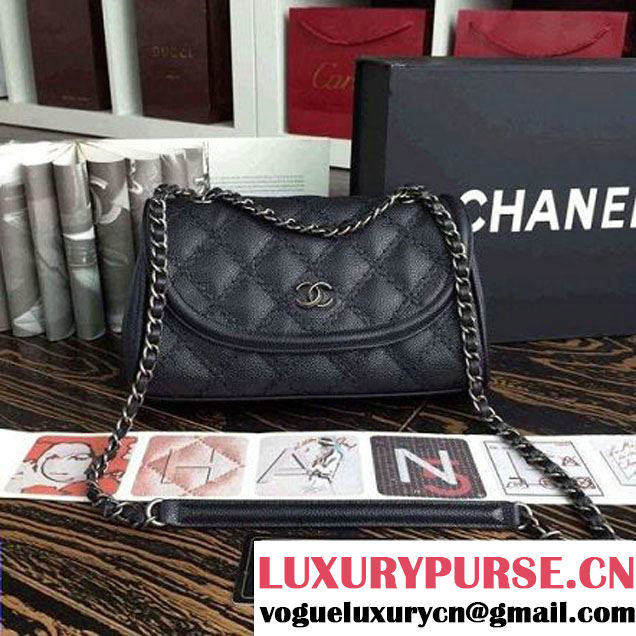 Chanel Black Caviar Calfskin Limited Edition Flap Bag 2015 (2A136-090325 )