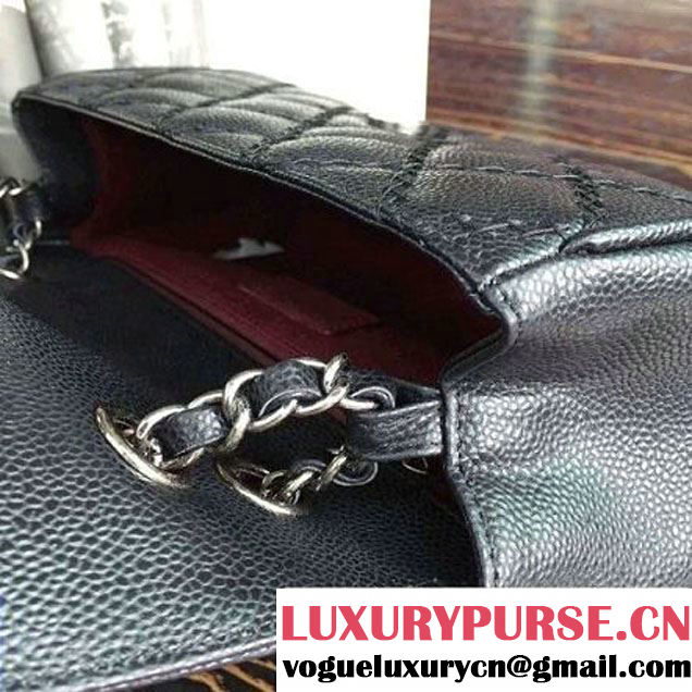 Chanel Black Caviar Calfskin Limited Edition Flap Bag 2015 (2A136-090325 )