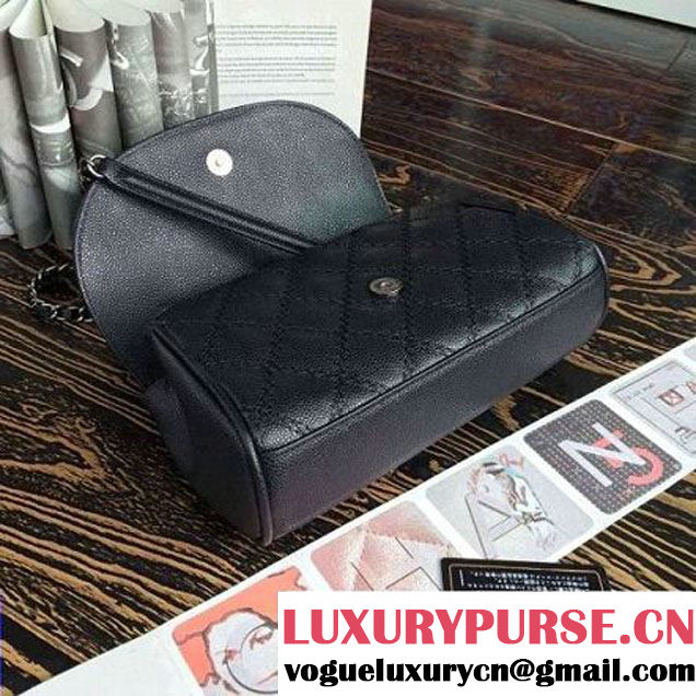Chanel Black Caviar Calfskin Limited Edition Flap Bag 2015 (2A136-090325 )