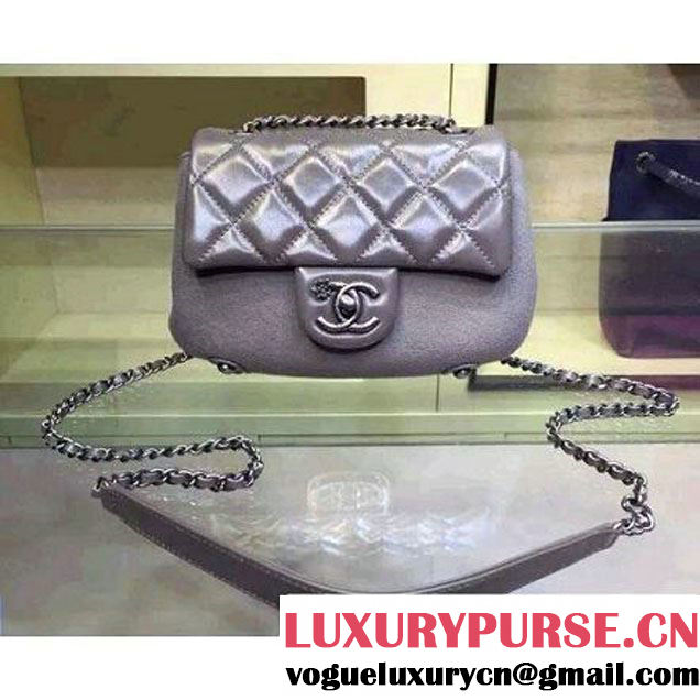 Chanel Grey Calfskin And Felt Falp Bag Embellished With An Edelweiss Paris-Salzburg 2014/15 (2A143-091003 )